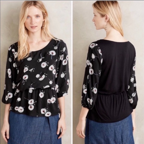 Anthropologie Tops - Anthropologie Deletta Wished Bloom Dandelion Top-
